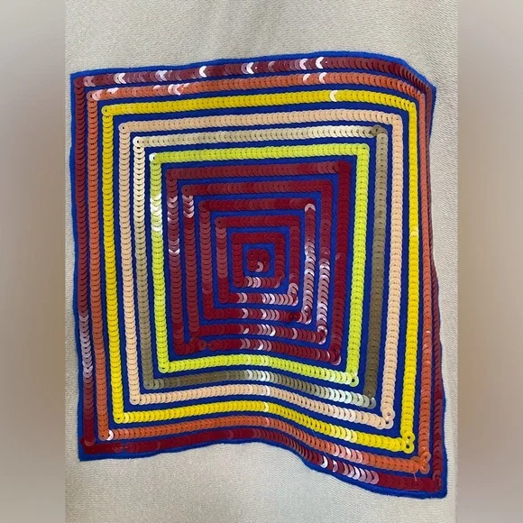 J. Crew X Christopher John Rogers heritage fleece hoodie w/sequins Sz L - Picture 2 of 8